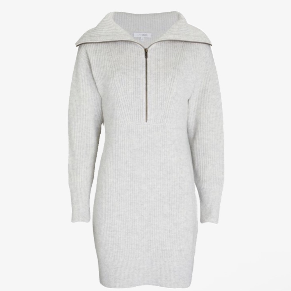 Intermix half zip cashmere sweater dress gray size S